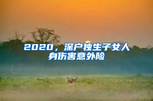 2020,深户独生子女人身伤害意外险