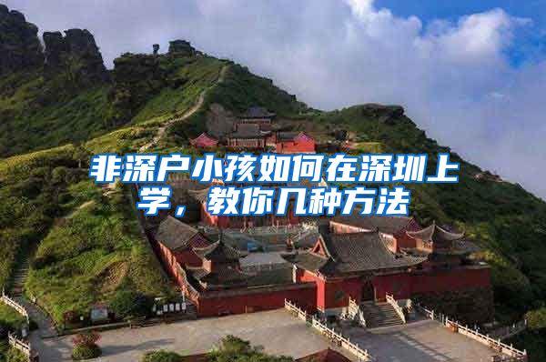 非深户小孩如何在深圳上学,教你几种方法