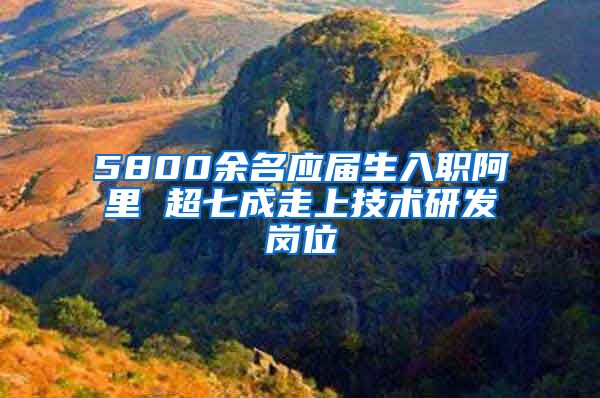 5800余名应届生入职阿里 超七成走上技术研发岗位