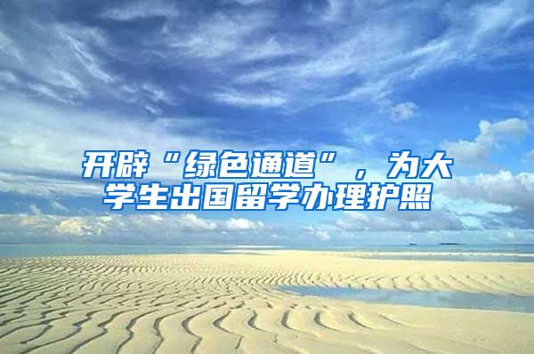 开辟“绿色通道”,为大学生出国留学办理护照