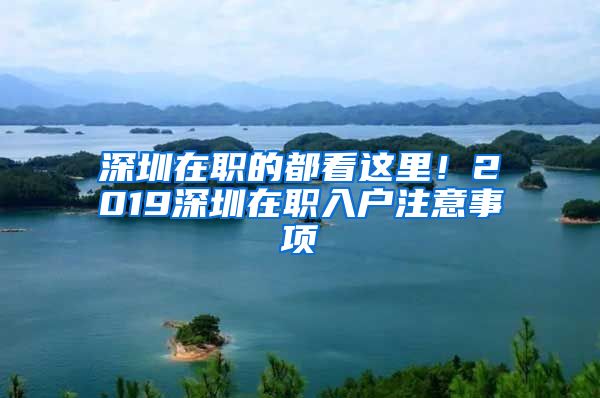深圳在职的都看这里！2019深圳在职入户注意事项