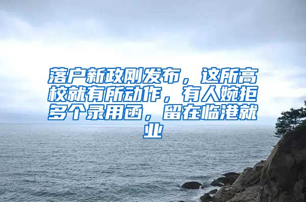 落户新政刚发布，这所高校就有所动作，有人婉拒多个录用函，留在临港就业