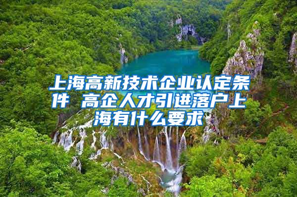 上海高新技术企业认定条件 高企人才引进落户上海有什么要求