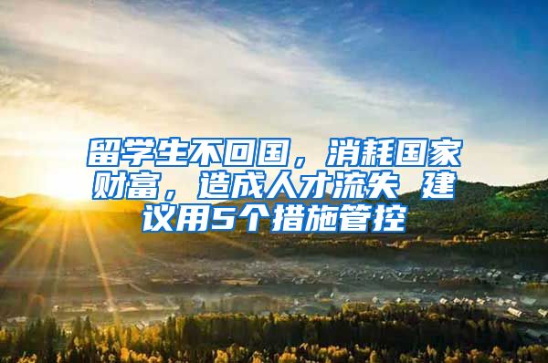 留学生不回国，消耗国家财富，造成人才流失 建议用5个措施管控