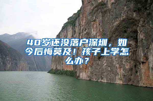 40岁还没落户深圳,如今后悔莫及!孩子上学怎么办?
