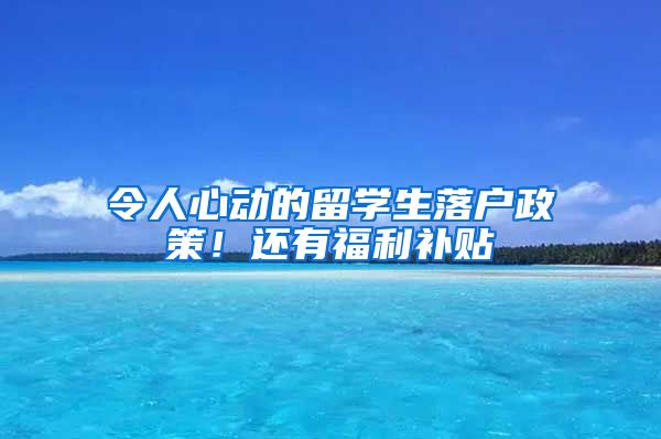 令人心动的留学生落户政策！还有福利补贴