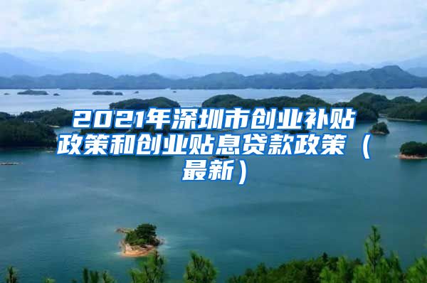 2021年深圳市创业补贴政策和创业贴息贷款政策（最新）