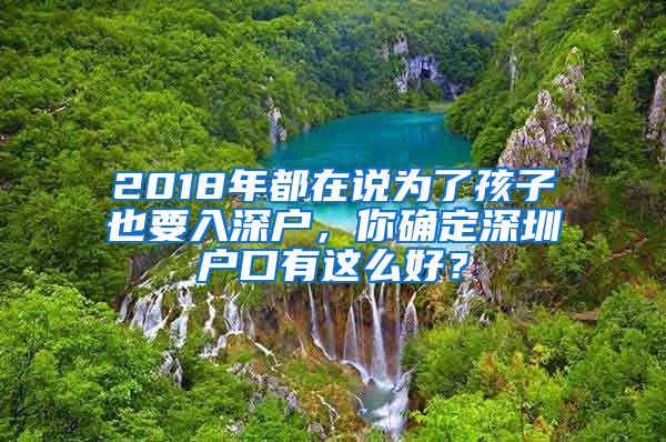 2018年都在说为了孩子也要入深户,你确定深圳户口有这么好?