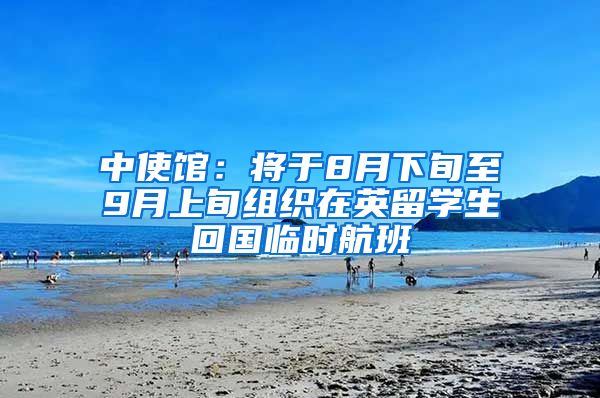 中使馆:将于8月下旬至9月上旬组织在英留学生回国临时航班