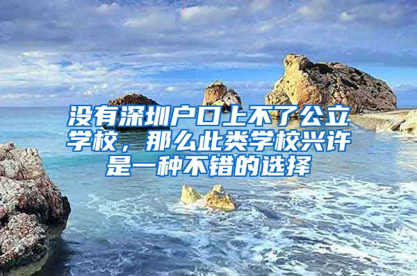 没有深圳户口上不了公立学校,那么此类学校兴许是一种不错的选择