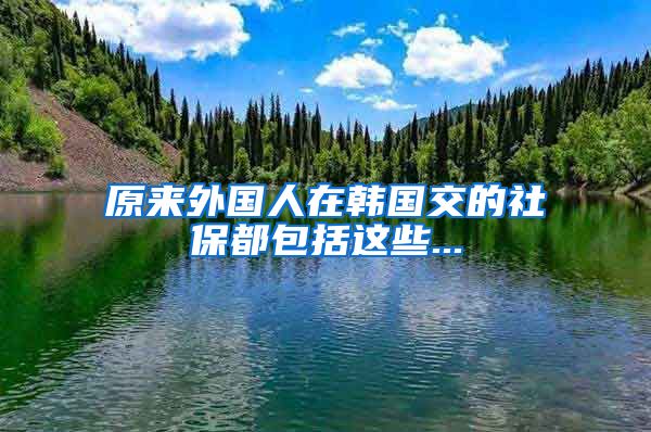 原来外国人在韩国交的社保都包括这些...