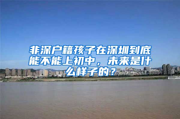 非深户籍孩子在深圳到底能不能上初中,未来是什么样子的?