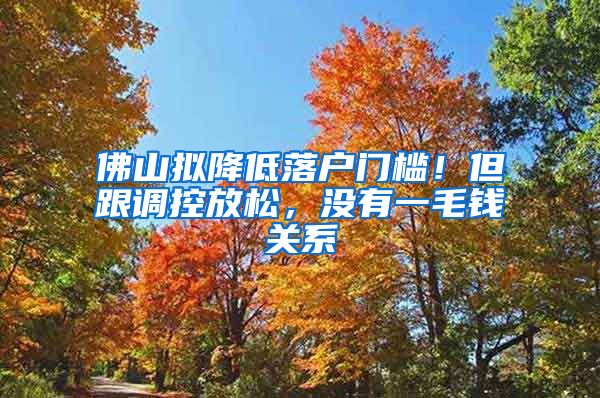 佛山拟降低落户门槛！但跟调控放松，没有一毛钱关系