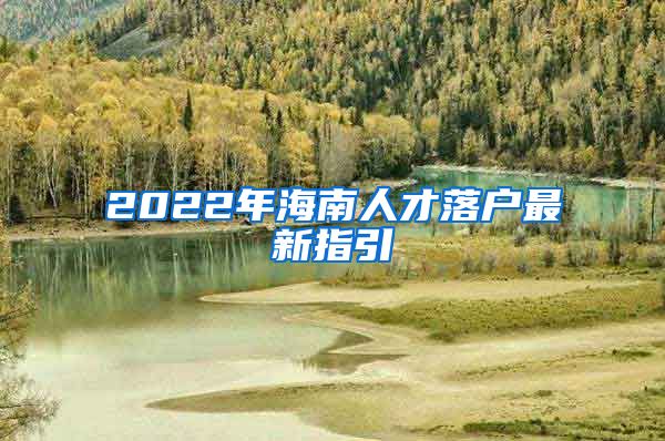 2022年海南人才落户最新指引