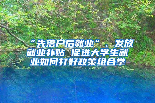 “先落户后就业”、发放就业补贴 促进大学生就业如何打好政策组合拳