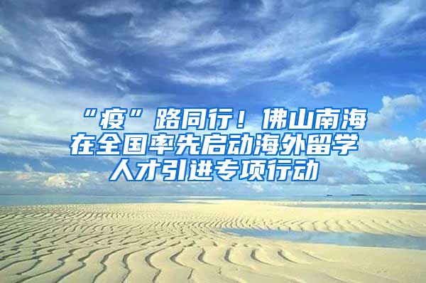 “疫”路同行！佛山南海在全国率先启动海外留学人才引进专项行动