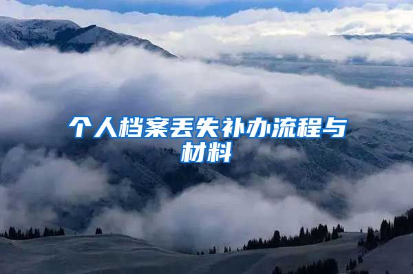 个人档案丢失补办流程与材料