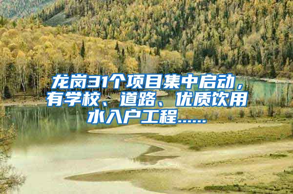 龙岗31个项目集中启动，有学校、道路、优质饮用水入户工程......