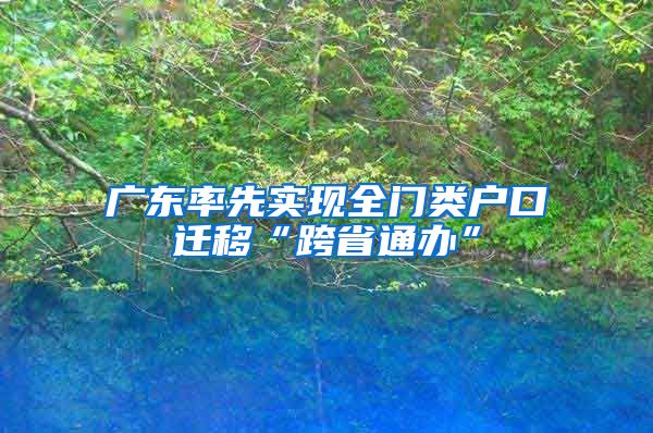 广东率先实现全门类户口迁移“跨省通办”