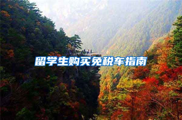 留学生购买免税车指南