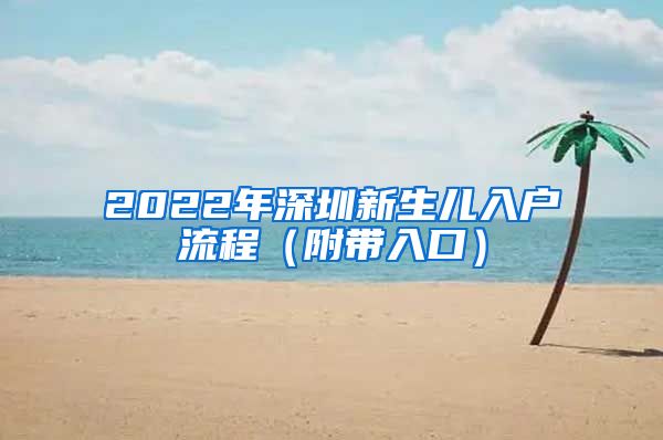 2022年深圳新生儿入户流程(附带入口)