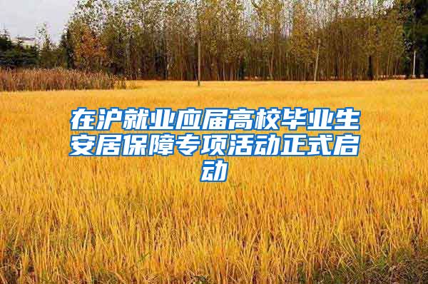 在沪就业应届高校毕业生安居保障专项活动正式启动