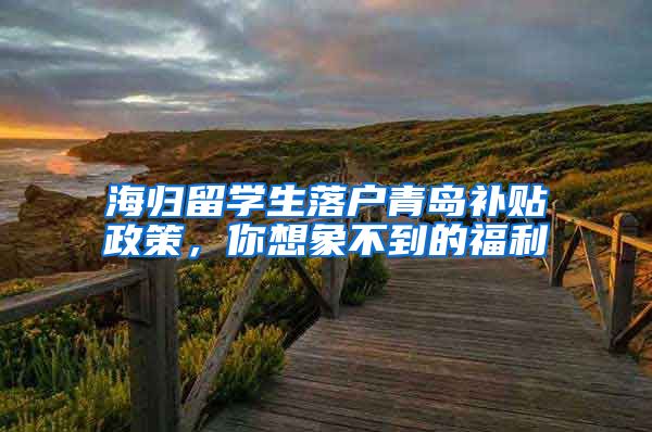 海归留学生落户青岛补贴政策，你想象不到的福利