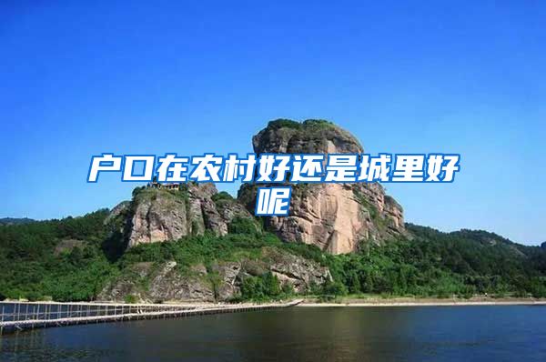 户口在农村好还是城里好呢