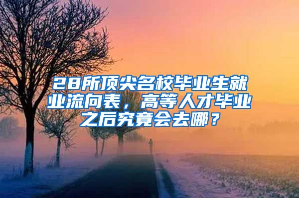 28所顶尖名校毕业生就业流向表，高等人才毕业之后究竟会去哪？