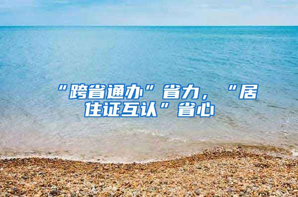 “跨省通办”省力，“居住证互认”省心
