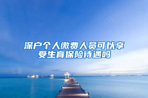 深户个人缴费人员可以享受生育保险待遇吗