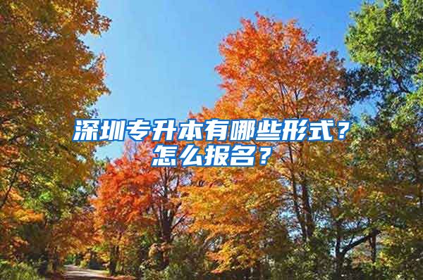 深圳专升本有哪些形式？怎么报名？