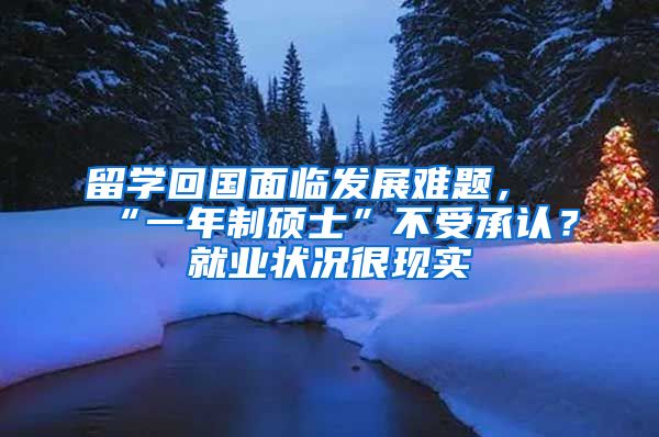 留学回国面临发展难题，“一年制硕士”不受承认？就业状况很现实