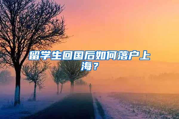 留学生回国后如何落户上海？