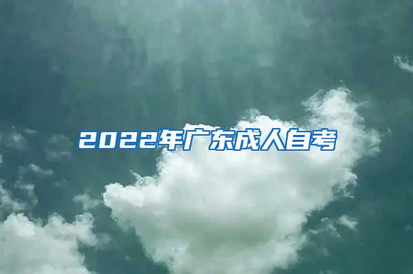 2022年广东成人自考