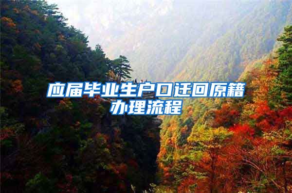 应届毕业生户口迁回原籍办理流程