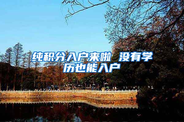 纯积分入户来啦 没有学历也能入户