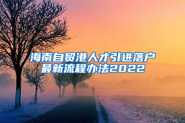 海南自贸港人才引进落户最新流程办法2022