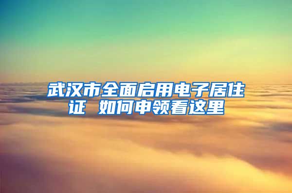 武汉市全面启用电子居住证 如何申领看这里